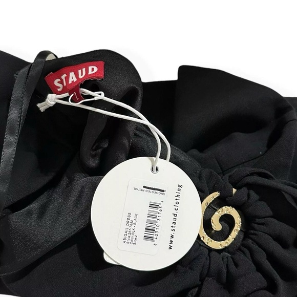 STAUD Abigail Swirl Halter Maxi Dress, Black, 2 (US) - Picture 7 of 8